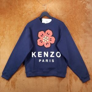 KENZO Mens Sweatshirt XS Navy Pullover Crew BOKE FLOWER Logo Unisex $395